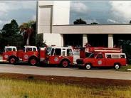 Joel Blvd Station with four fire trucks