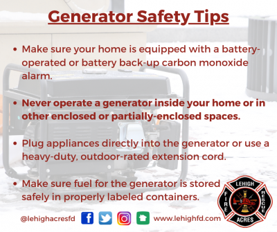 Generator Safety Tips (review of text in post)